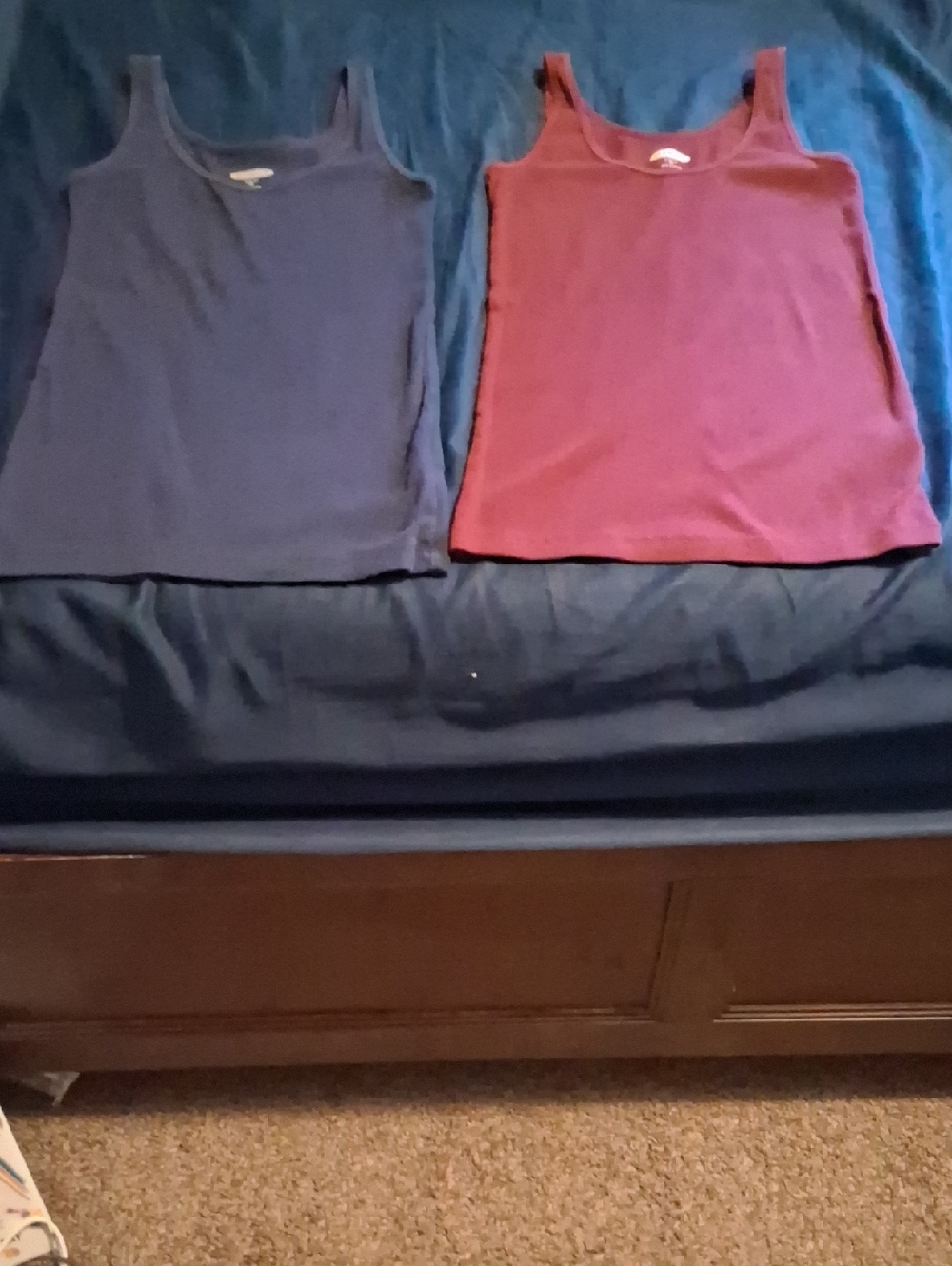 Old Navy Girls Ribbed Tank Tops - Navy and Burgundy